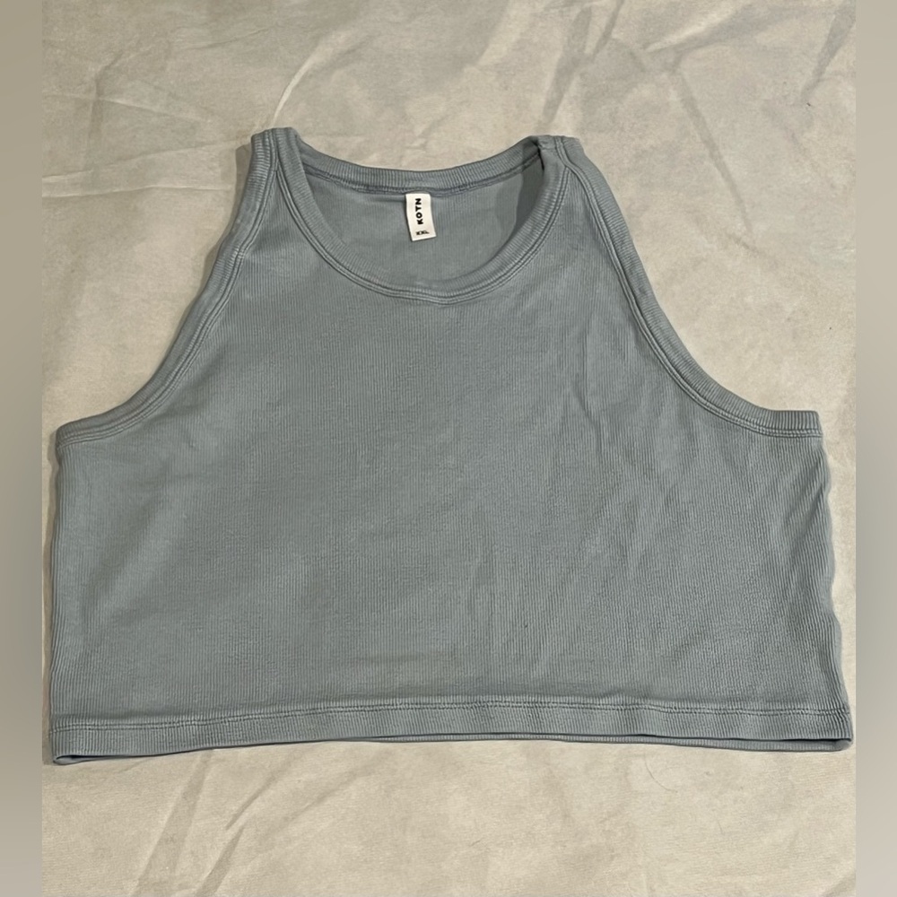 Women’s KOTN Blue/Grey Cropped Tank Top Sz XXL